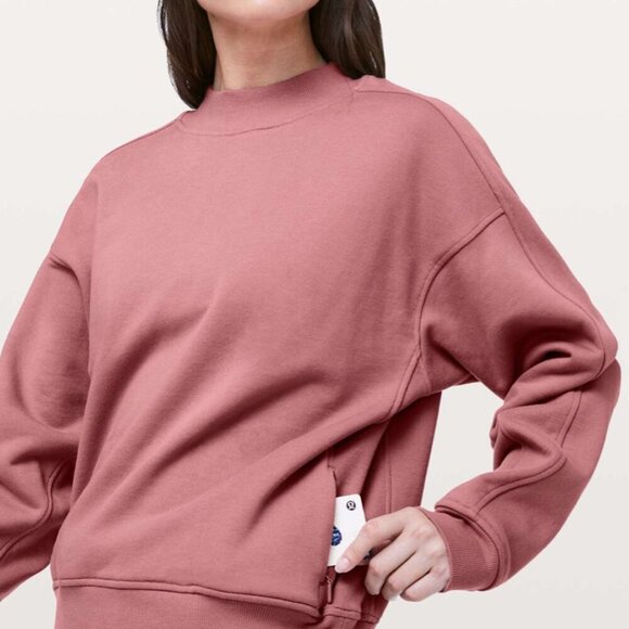 Lululemon - sz 10 - Chill On Pullover in Quicksand (Mauve Pink), Terry Sweatshir - Picture 8 of 12